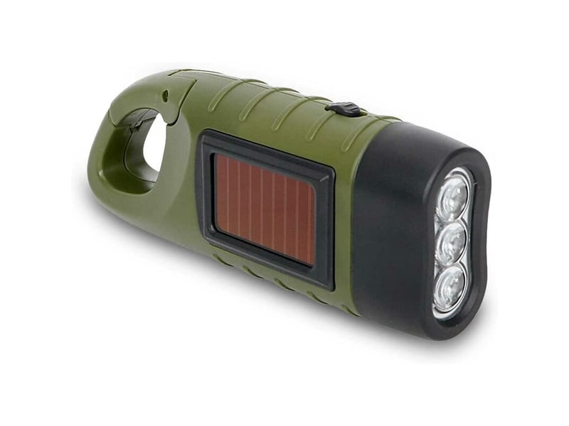  Lampe torche led portable à énergie solaire, lampe de poche solaire, lampe de poche à manivelle, avec manivelle pour camping  - Conforama A