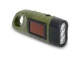 Lampe torche led portable à énergie solaire, lampe de poche solaire, lampe de poche à manivelle, avec manivelle pour camping