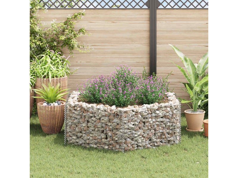  Jardinière - lit surélevé à gabion hexagonale 160x140x50 cm  - Conforama C