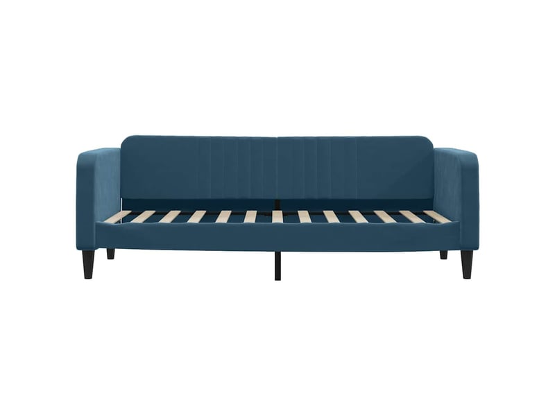  Lit simple- lit adulte -  lit de repos sans matelas bleu 80x200 cm velours  - Conforama B