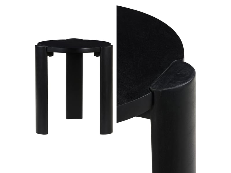  Table d'appoint en bois de manguier massif noire vori  - Conforama C