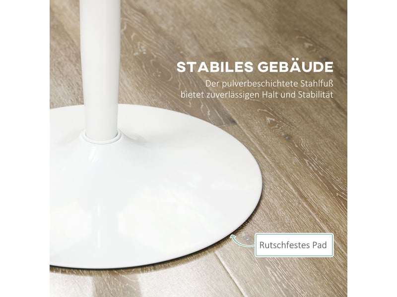 Table à manger ronde 70x80, plateau laqué brillant table cuisine, design moderne élégant, structure métal robuste - Conforama E