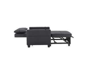 Canapé-lit extensible 3-en-1 - noir - porte-gobelets - connexion usb - gain de place