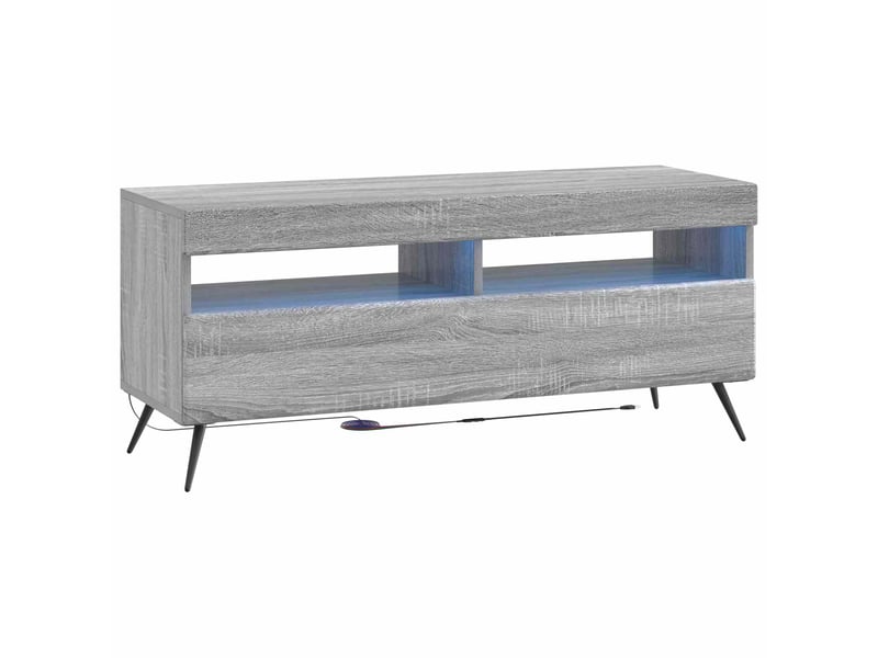  Meuble tv - banc tv - meuble de rangement led breda 3 pcs sonoma gris bois d'ingénierie  - Conforama E