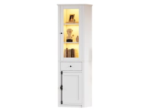 Vitrine coloris blanc 3 étagère(s) FLORAGRACE  - 55 cmx200 cm