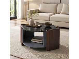 Table basse forme atypique coloris bicolore DESMIU  - 63 cmx96.5 cm