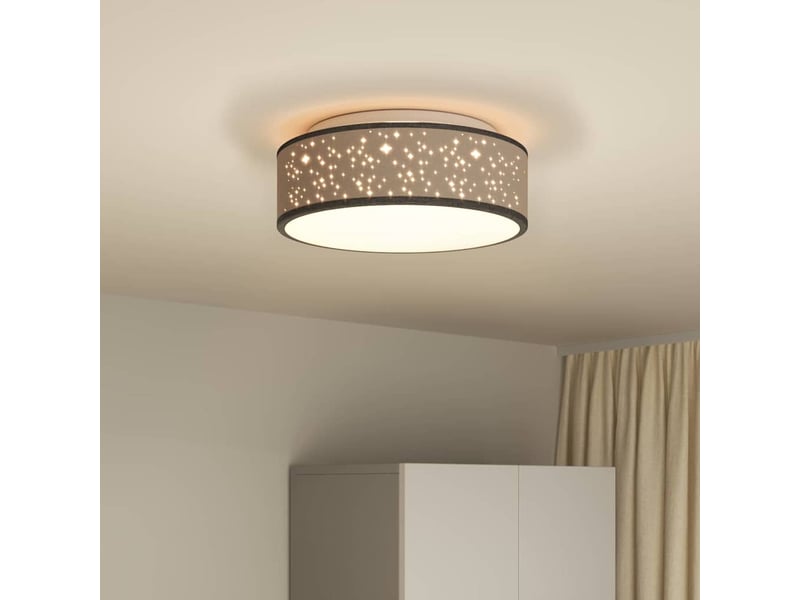 Lampe de plafond, plafonnier noir 38x38x13,5 cm tissu shl96195 - Conforama D