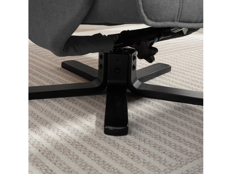  Fauteuil relax pivotant 360° avec repose-pieds 87x67x96 cm – gris foncé – dossier inclinable et bascule  - Conforama E