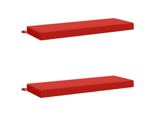 Lot de 2 coussins de banc, coussins d'assise soest 100 % polyester rouge cf57371