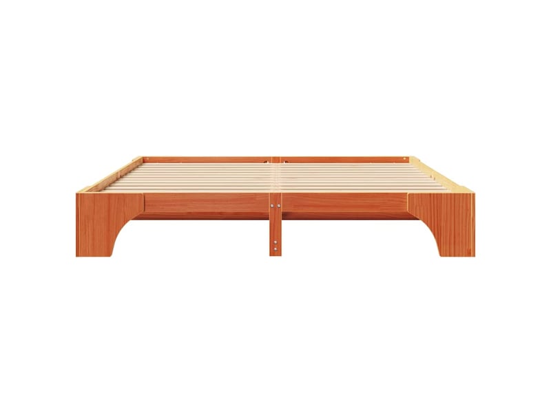 Lit double- lit adulte - cadre de lit brun 180 x 200 cm pin massif - Conforama D