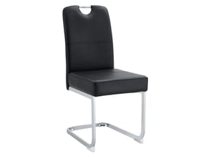 Chaise de salle à manger 87x47x51 cm – noire – lot de 2 – assise à ressorts et design ergonomique