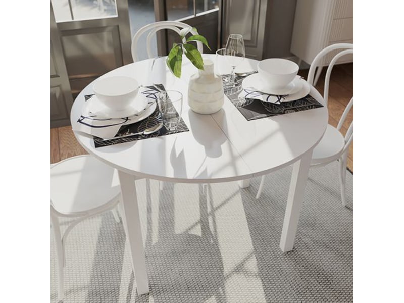  Table extensible liriteda, 6 places, 100x80x76h cm blanc Liriteda - Conforama B