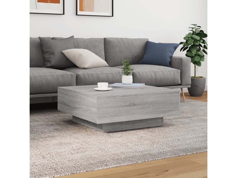  Table basse | table de salon sonoma gris 80x80x31 cm bois d'ingénierie  - Conforama C