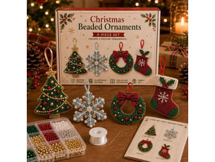 Kit créatif bracelet de noël diy, perles abs avec motifs sapin flocon et couronne, loisirs créatifs pour adultes et ados, noël