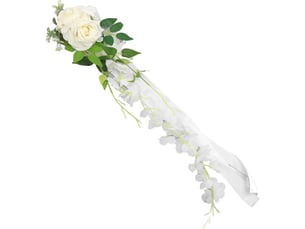 Décoration florale artificielle réaliste et réaliste pour le dossier de chaise de mariage : rose élégante à plusieurs couches, référence 17048