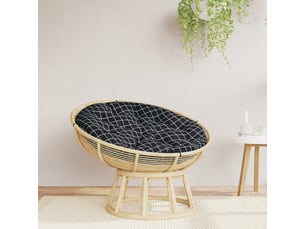 Coussin rond, coussin d'assise motif à carreaux noir ø 100 x11 cm tissu oxford cf56616