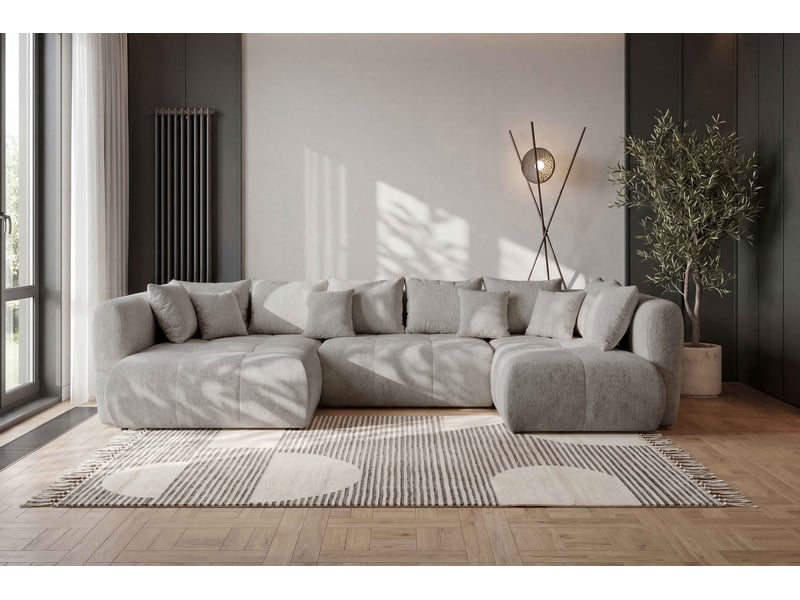  Canapé d'angle beige fixe 5 places  - Conforama Y