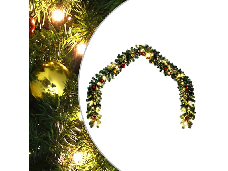  Guirlande de noël décorée avec boules et lumières led 20 m  - Conforama B