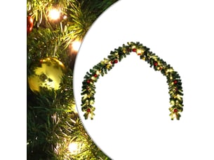 Guirlande de noël décorée avec boules et lumières led 20 m