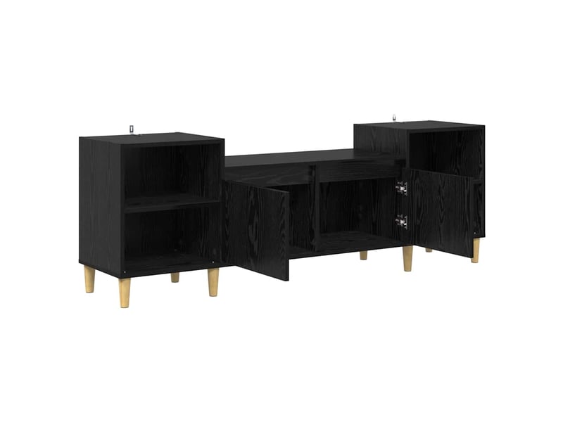  Meuble tv - banc tv - meuble de rangement 160 x 35 x 55 cm chêne noir bois d'ingénierie  - Conforama A