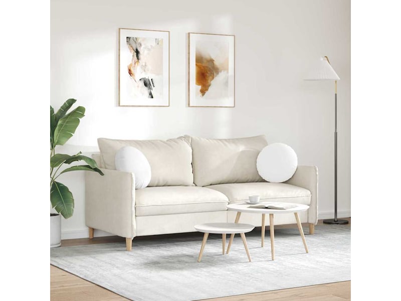 Lot de 2 coussins de siège, coussins décoratifs tissu blanc ø40 x 13 cm cf59763 - Conforama D