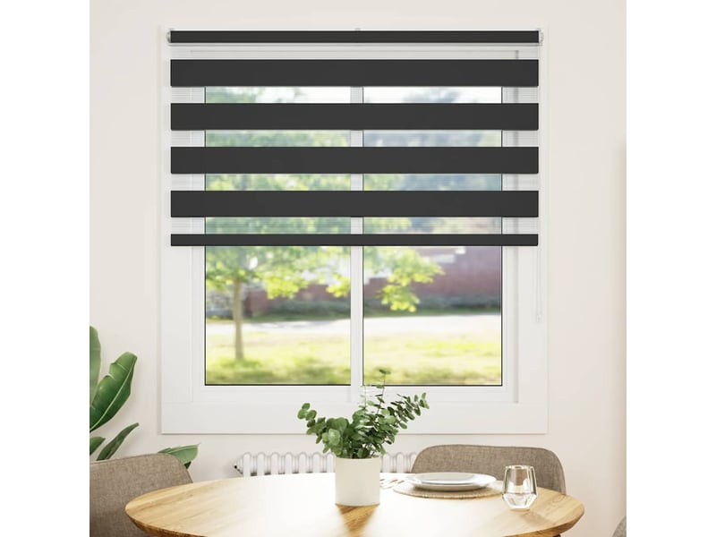 Store zèbre, store de fenêtre noir 135x150 cm largeur du tissu 130,9 cm polyester cf48878 - Conforama A