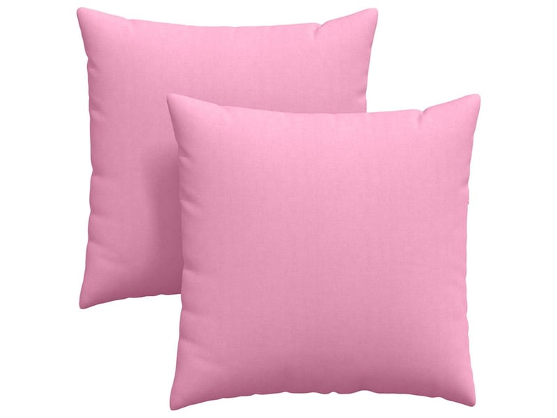 Lot de 2 coussins de canapé, coussins décoratifs tissu rose 80 x 80 cm cf58938 - Conforama A