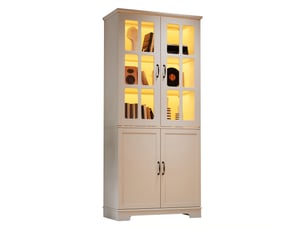 Vitrine coloris blanc 2 étagère(s) SAPGAKS - 80 cmx180 cm