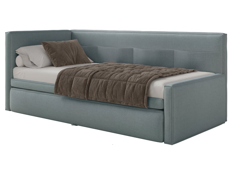 Selsey nesmi - lit rembourré - 90x200 cm - bleu Nesmi - Conforama D