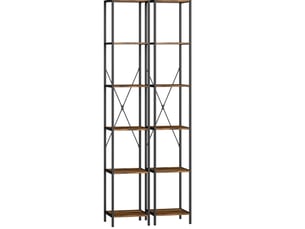 Bibliotheque coloris  marron 6 étagère(s) <strong>FLORAGRACE</strong> <strong></strong> - 30 cm x 174.5 cm