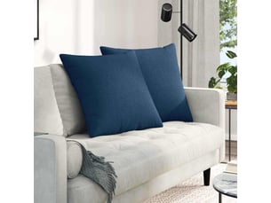 Lot de 2 coussins de canapé, coussins décoratifs tissu bleu 80 x 80 cm cf58782