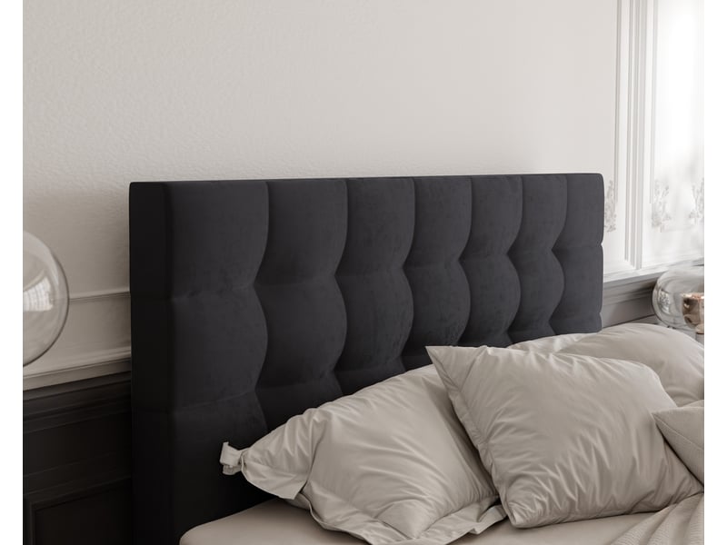  Lit adulte grand - 180x200 cm - matelas ressorts + surmatelas - coffre de rangement - velours doux hydrofuge noir GRAND - Conforama D