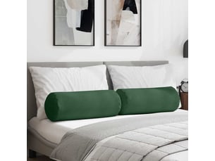 Lot de 2 coussins d'accent, coussins décoratifs, coussins lombaires vert foncé ø 25 x 70 cm cf56756