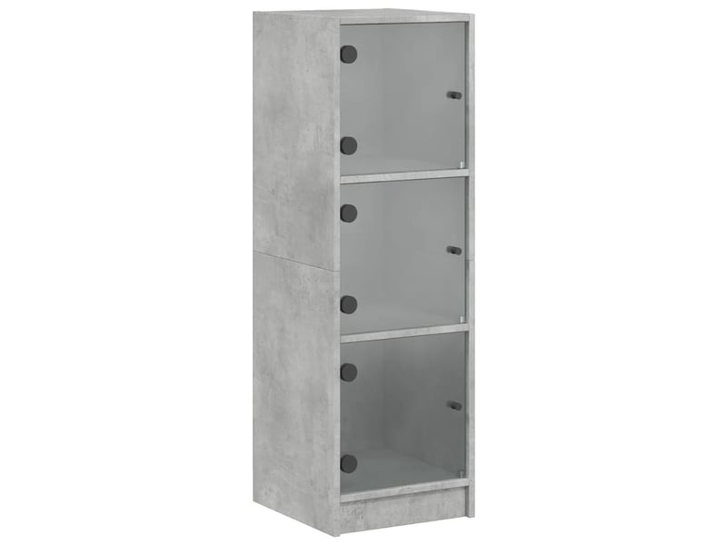 Buffet avec portes en verre gris béton 35x37x109 - Conforama A