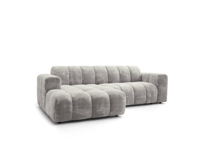 Canapé d'angle tisi, tissu chenille gris clair - Conforama A