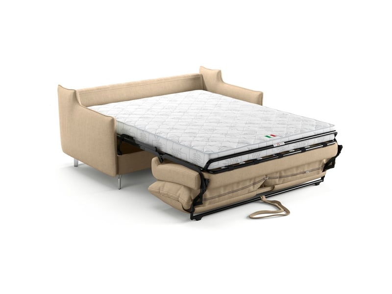 Canapé droit convertible 3 places en tissu chenille taupe - ouverture express - astoria Astoria - Conforama E