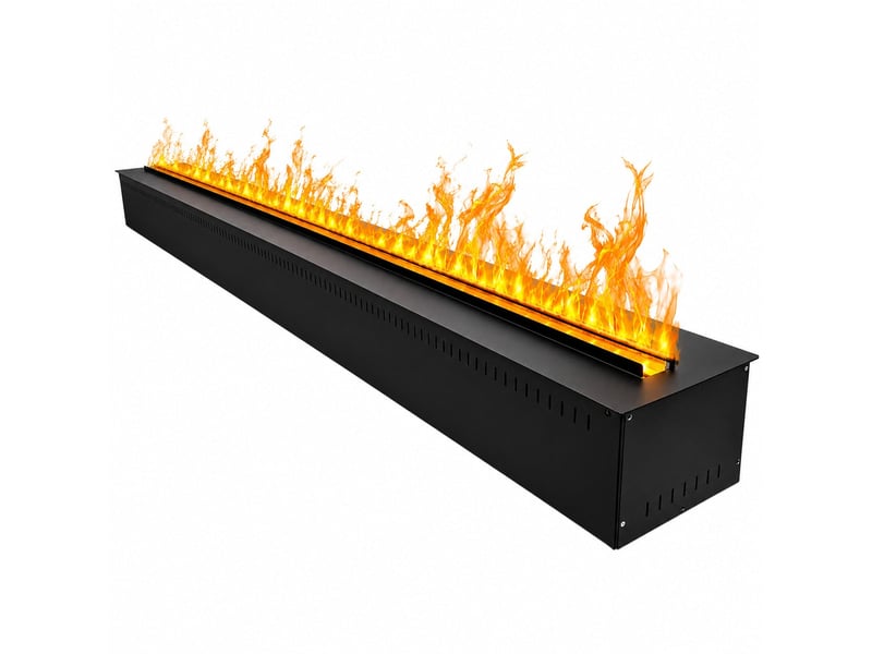 Cheminée à vapeur d'eau électrique 3d vapor 150 - 150 x 17,8 x 22,7 cm, encastrable en acier noir - Conforama A