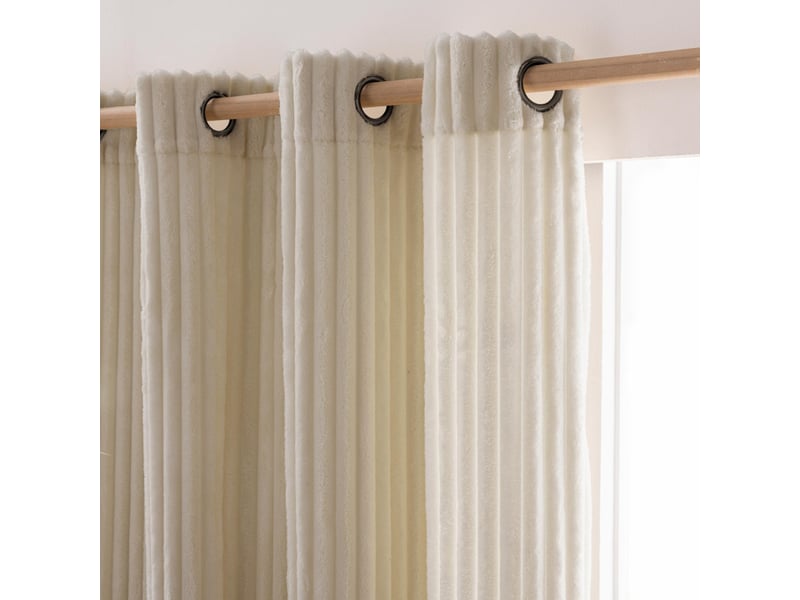  Rideau à œillets 135 x 240 cm – flanelle relief mini boudoir lin - 135x240cm - lin  - Conforama B