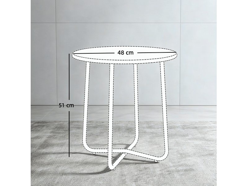  Table basse d'extérieur ronde ø 48 cm en métal vert avec pieds réglables  - Conforama E