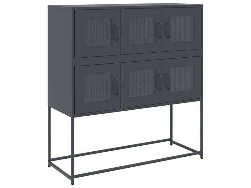  Buffet - bahut - meuble de rangement anthracite 100,5x39x107 cm acier laminé à froid  - Conforama A