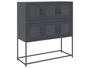 Buffet - bahut - meuble de rangement anthracite 100,5x39x107 cm acier laminé à froid