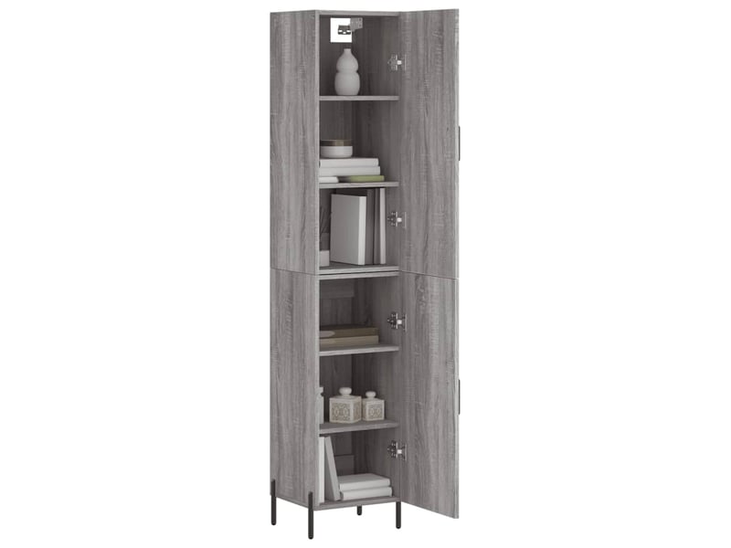  Buffet haut - bahut - meuble de rangement sonoma gris 34,5x34x180 cm bois d'ingénierie  - Conforama C