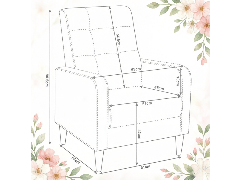 Fauteuil de lecture à dossier haut avec accoudoirs et assise rembourrée, en lin et bois massif gris foncé - Conforama D