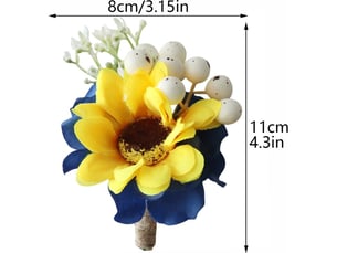 Tournesol artificiel pour mariée, 4 pièces, fleur de mariage élégante et réaliste, exquise pour le marié, corsage de poignet 10x9cm