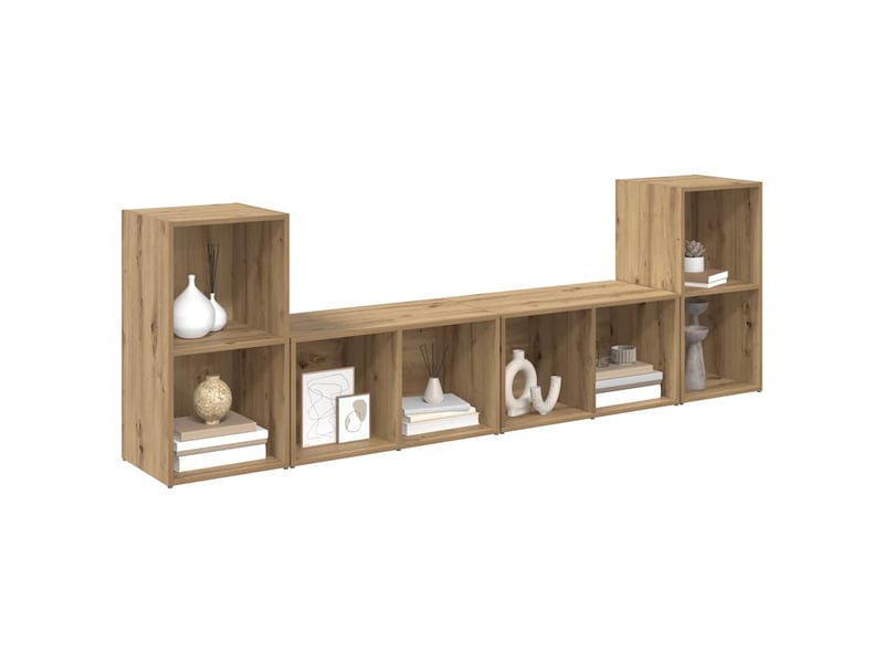  Ensemble meuble tv - banc tv - meuble de rangement 4 pcs chêne artisanal bois d'ingénierie  - Conforama C