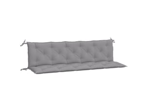 Lot de 2 coussins de banc jardin, coussins d'assise gris 180x50x7 cm tissu oxford cf58726