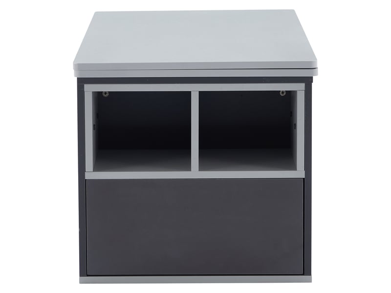  Table basse relevable multifonctionnelle grise – plateau modulable et rangement – 100 x 51 x 47 cm  - Conforama E