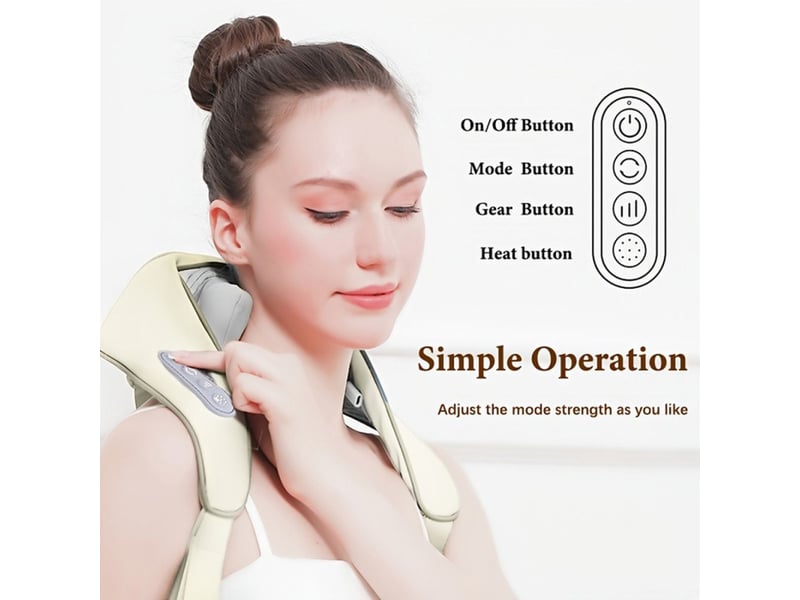  Massageur electrique 6d avec chaleur usb rechargeable beige pour nuque dos epaules et jambes 414350_AABNI79596_6_DROPFR - Conforama C