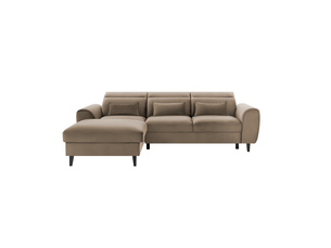 Canapé d'angle convertible marron angle gauche 4 places fable
