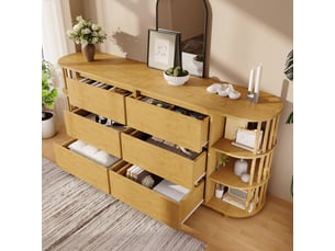 Commode 6 tiroir(s) Fay Lum coloris bois clair largeur 160 cm